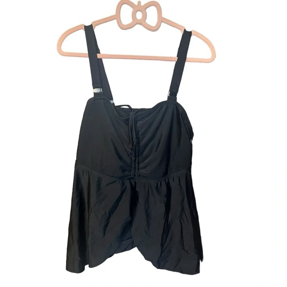 Bloomchic black flowy swim suit tank NWT size 12